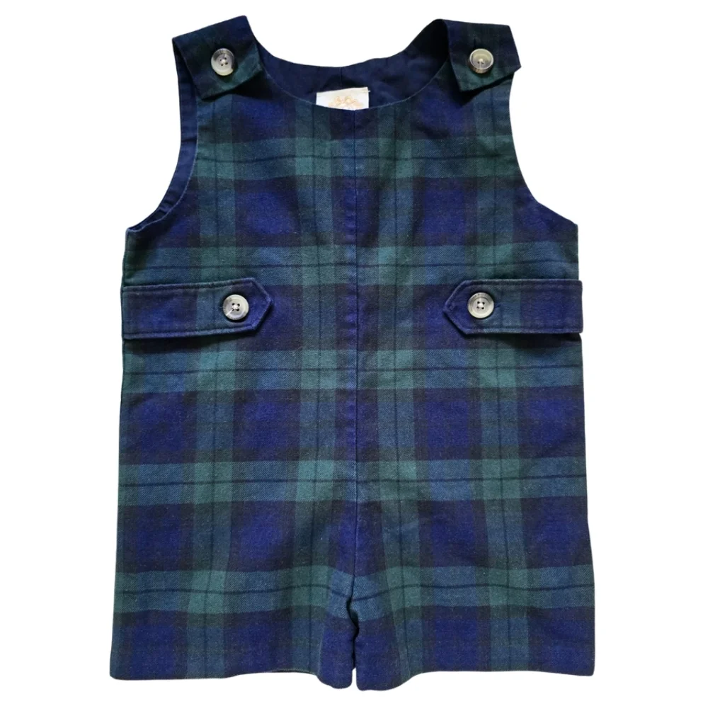 TBBC The Beaufort Bonnet Company Blackwatch Plaid Jon Jon Romper Boys 2T Preppy